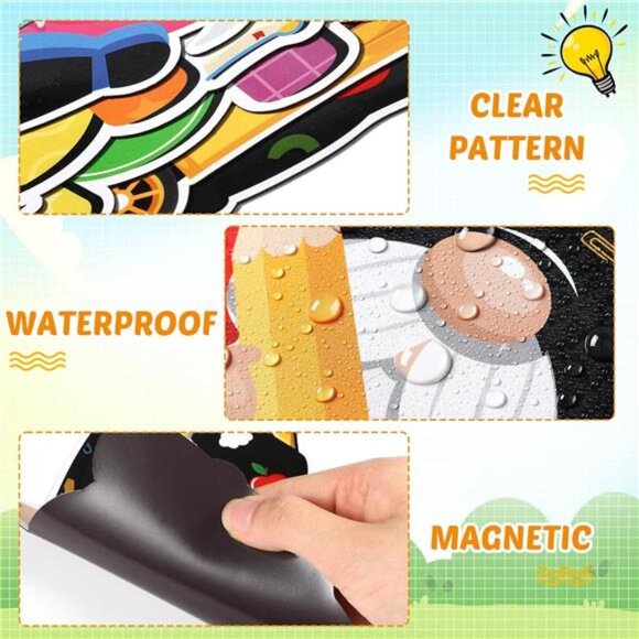 9-Piece Back to School Magnetic Decals - Gnomes, Globe, Fridg , Classroom & more - Picture 3 of 7